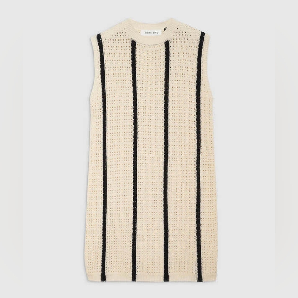 ANINE BING Lanie Cream Crochet Mini Dress XS - Picture 7 of 14